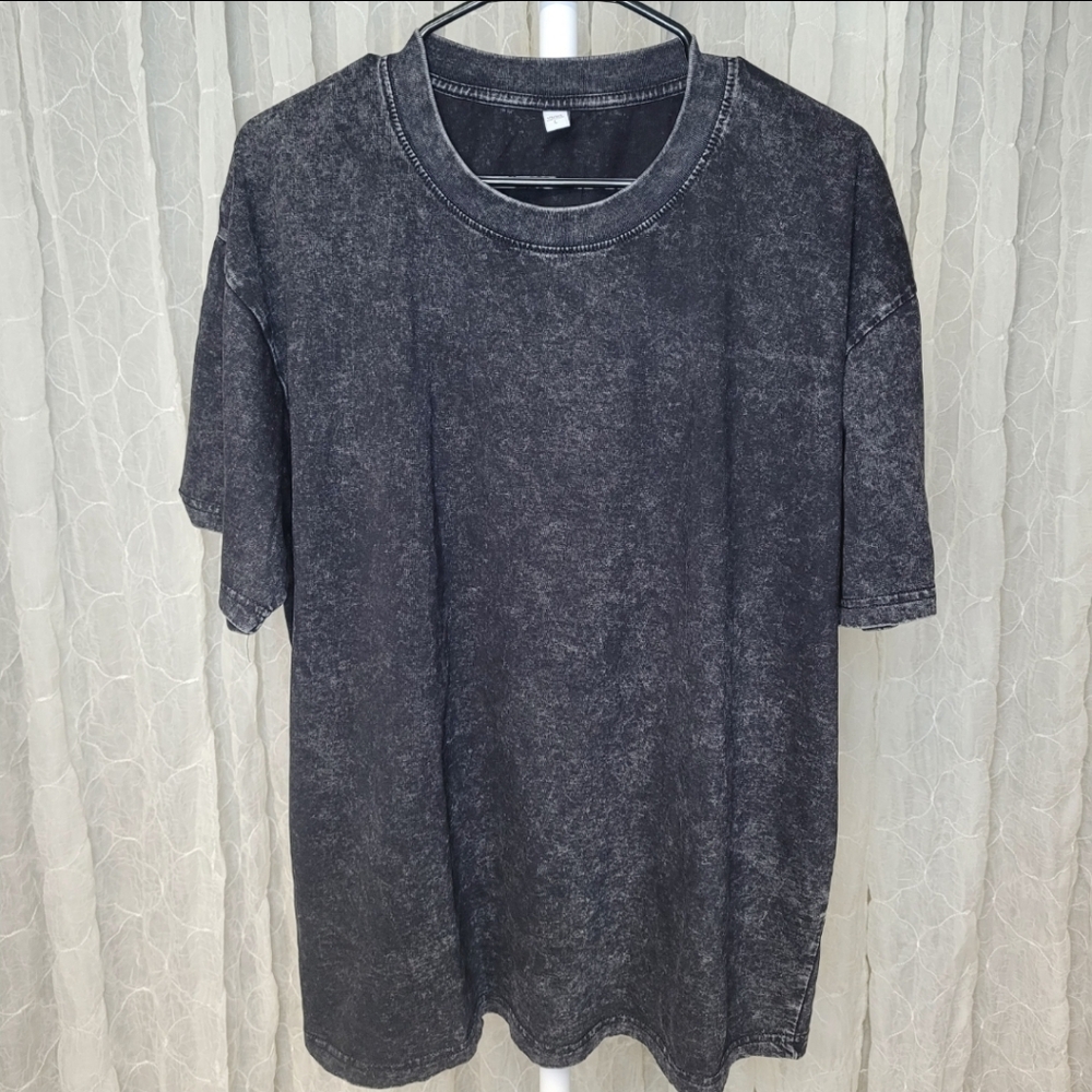 100% Cotton Unisex Acid Mineral Wash Short Sleeve Tee - Picture 2 of 4